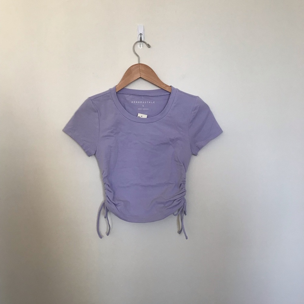 AEROPOSTALE Side-Ruched Cropped Crew Tee